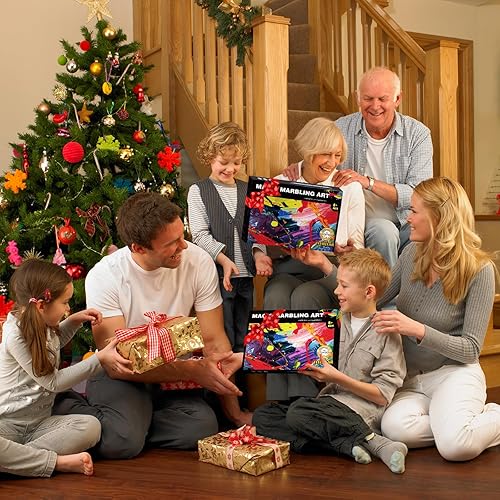 Miniatura 8 de Kit de pintura de mármol de agua, artes y manualidades para niños, regalos de cumpleaños para niñas y niños de 3 años en adelante, juguetes para