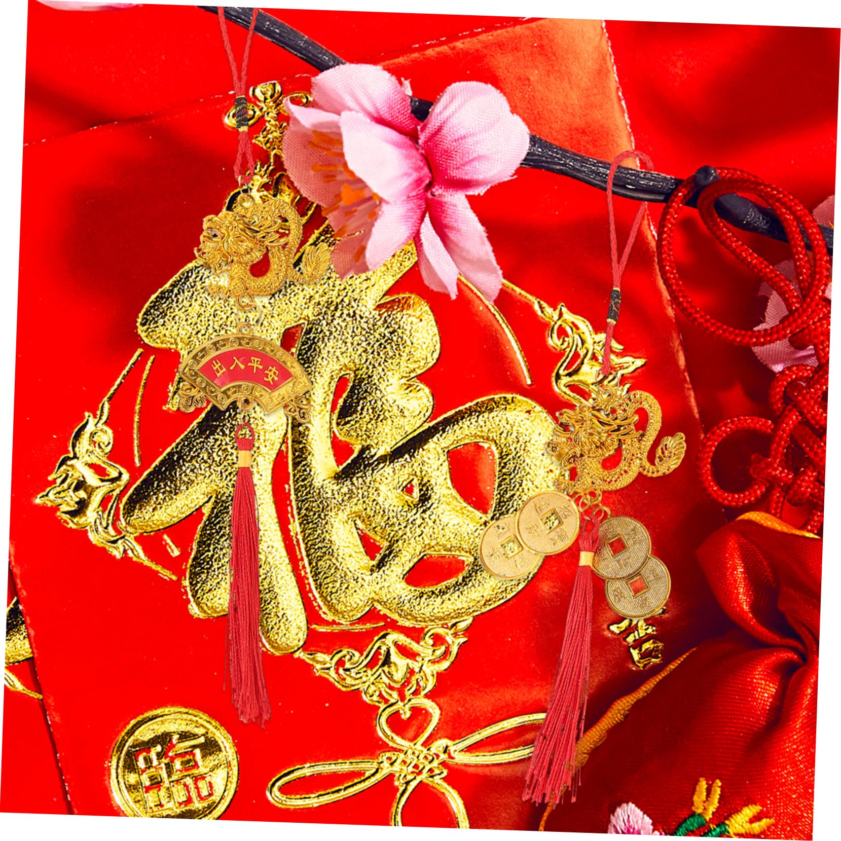 Cabilock 4 Sätze Chinesische Neujahrsdekoration Hochzeitsdeko Hochzeitsdeco Bonsai Hängender Drache Bonsai-dekore 2024 Partydekorationen Neujahrsdekorationen Plastik 6 Stück * 4