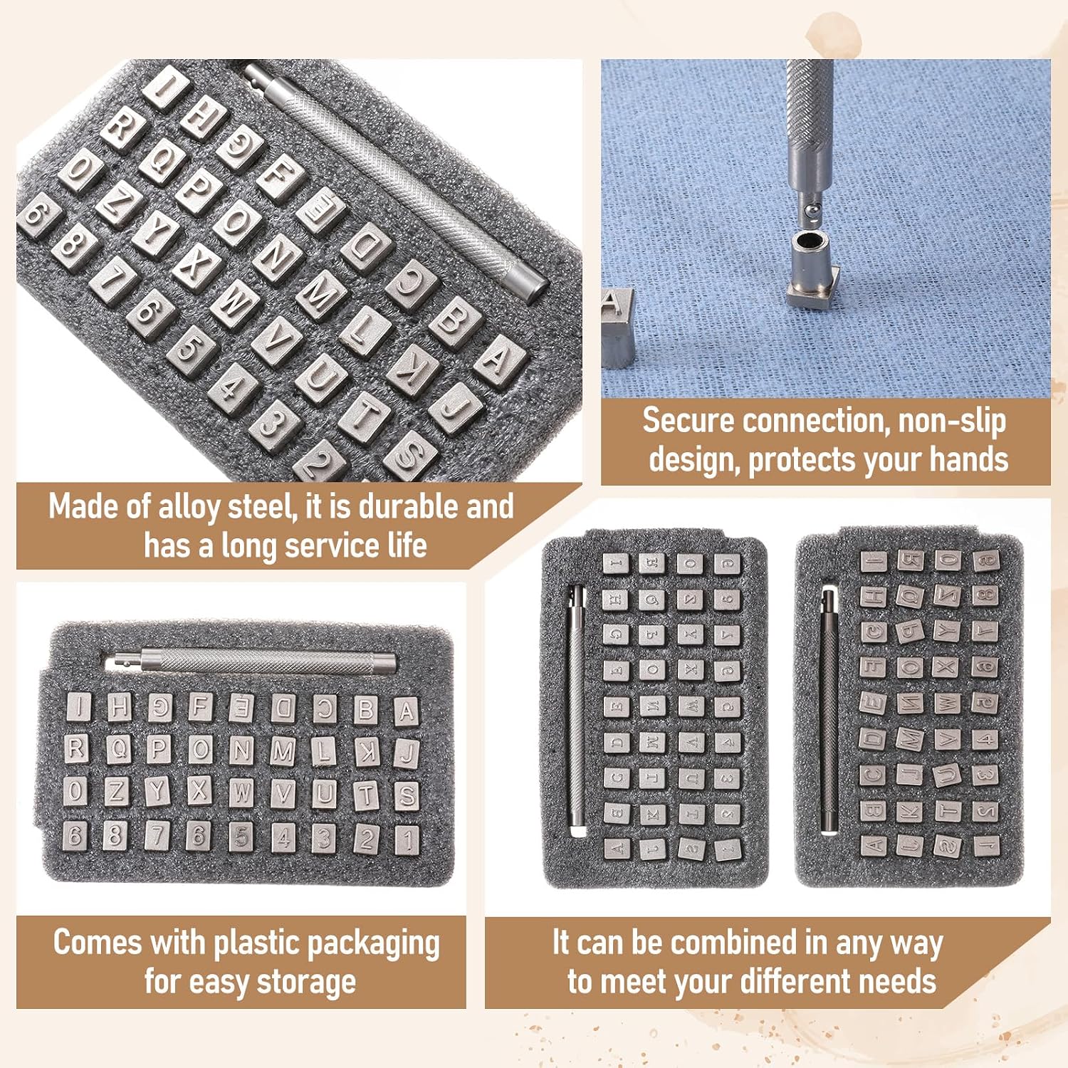 75 Pcs Leather Stamping Tools for Leather Working Letter Number