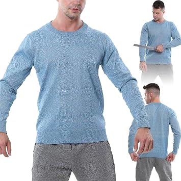Cut-Proof And Stab-Proof Vest, Level 5 Protective Cut Clothing, Elastic Stab Proof T-Shirt, Stab Vests for Men Safe Stab Proof Clothing,Used To Protect Personal Safety Blue-XXL