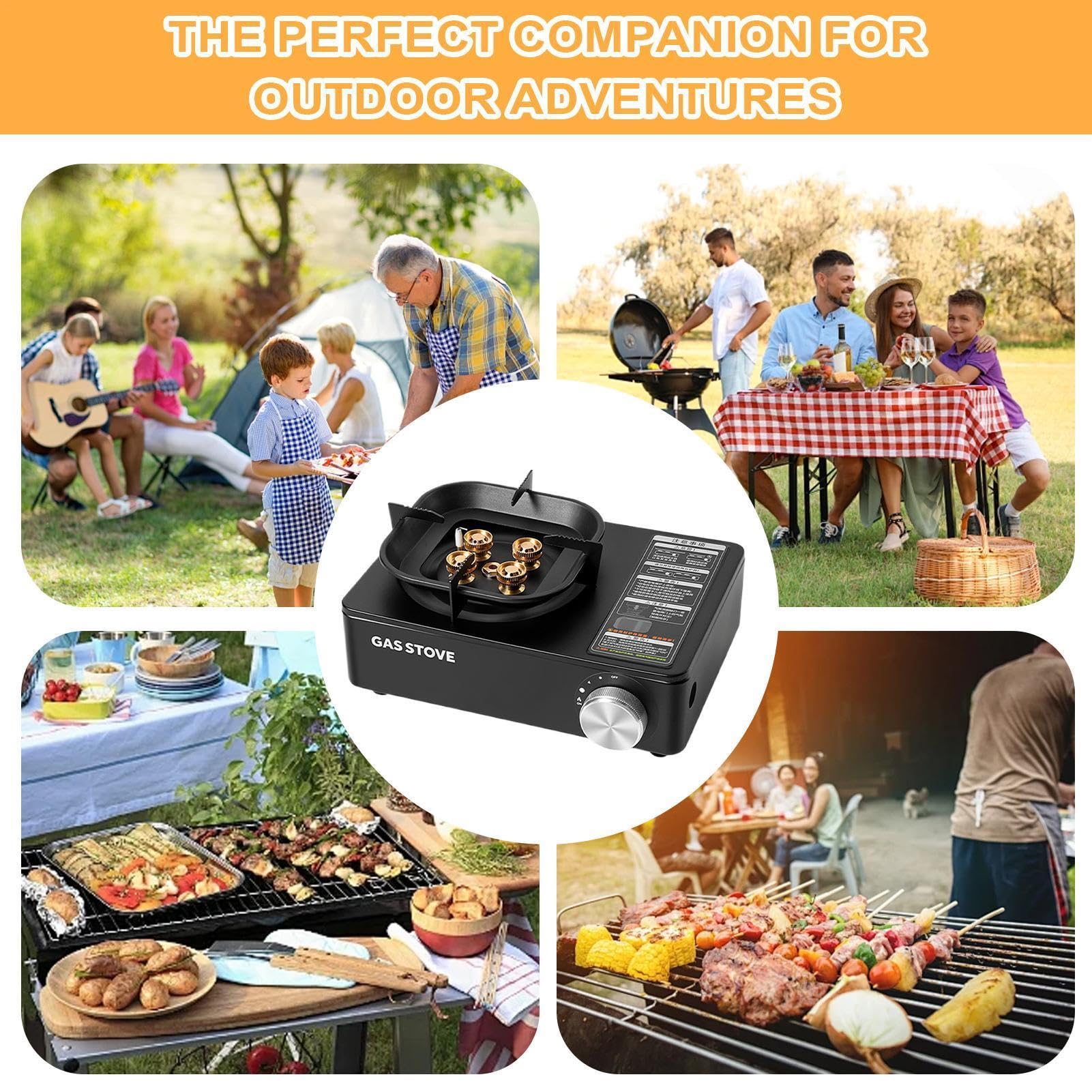Kit De Cocina Camping | Menaje De Cocina Ajustable | con Quemadores para Exteriores,Para Montañismo, Viaje en Autocaravana, Picnic, Asado a la Parrilla y Barbacoa, Aire Libre y Senderismo