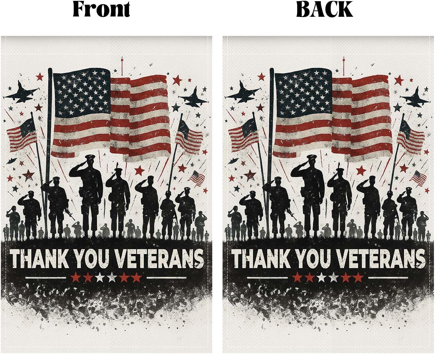 Thank You Veterans Garden Flag 12x18 Inch Double Sided Veterans Day Patriotic Flag Decorations Polyester Decorative Indoor Outdoor Yard Holiday - Image 3