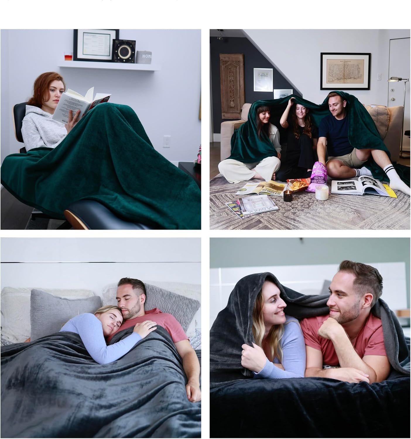 COOVA Oversized King Fleece Blanket 120x138 inches, Soft Cozy Warm Giant Extra Large 10'x11.5' Blanket for Bed, Sofa, Couch,Travel, Camping, California Huge Flannel Big Throw Blanket, Dark Grey - Image 6