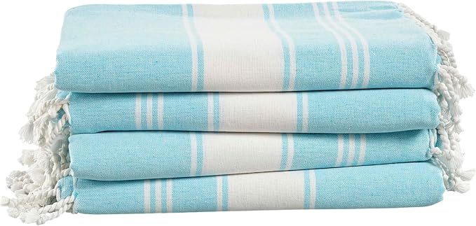 LANE LINEN Oversized Beach Towel - Beach Towels 4 Pack, Pre-Washed Pool Towel, Extra Large Beach Towel, Quick Dry & Sand Free, Lightweight Travel Towel, 39"x71" - Aqua