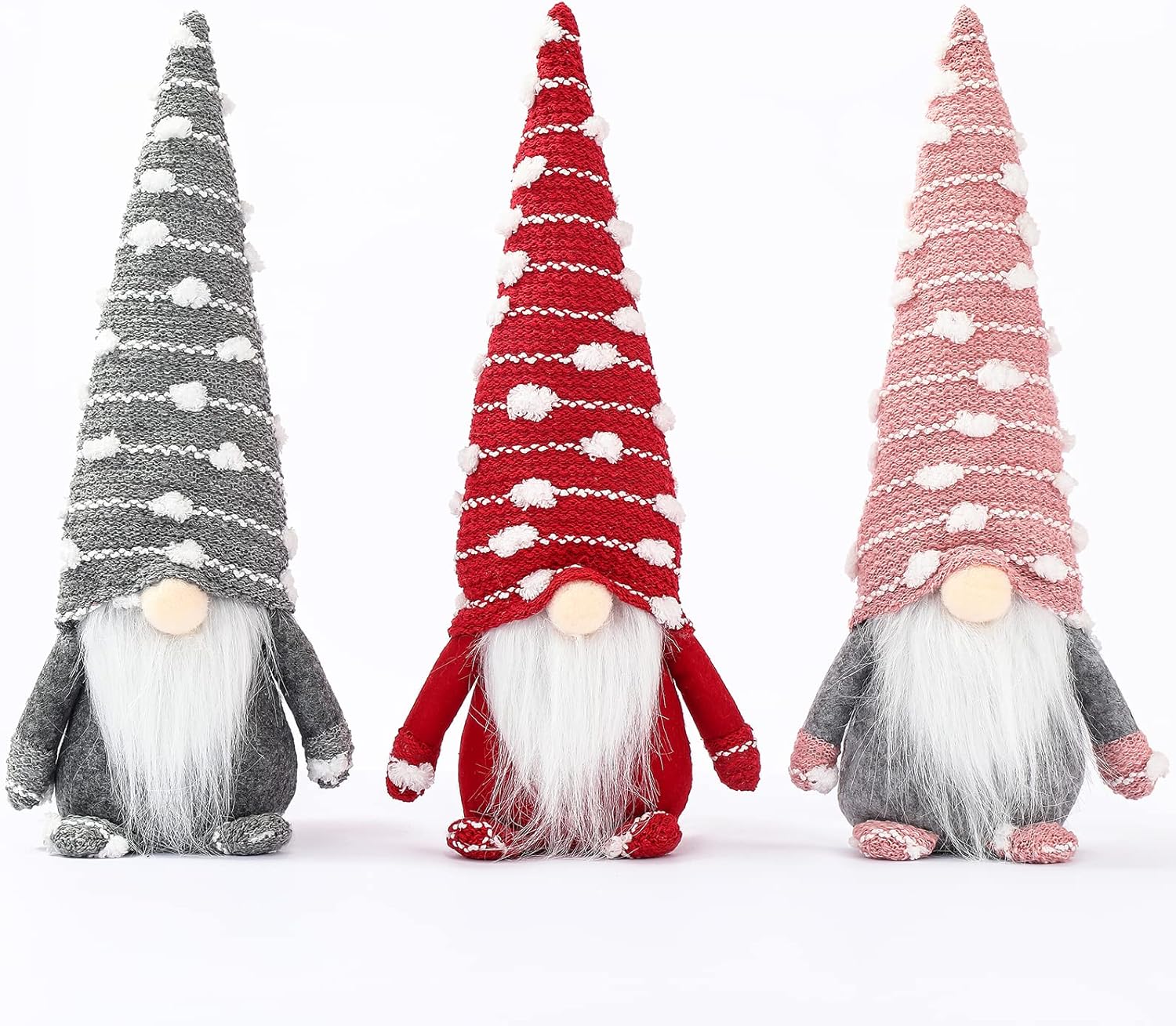 3 Plush Christmas Gnomes, Elf Gnomes Plush Decoration, Handmade Swedish