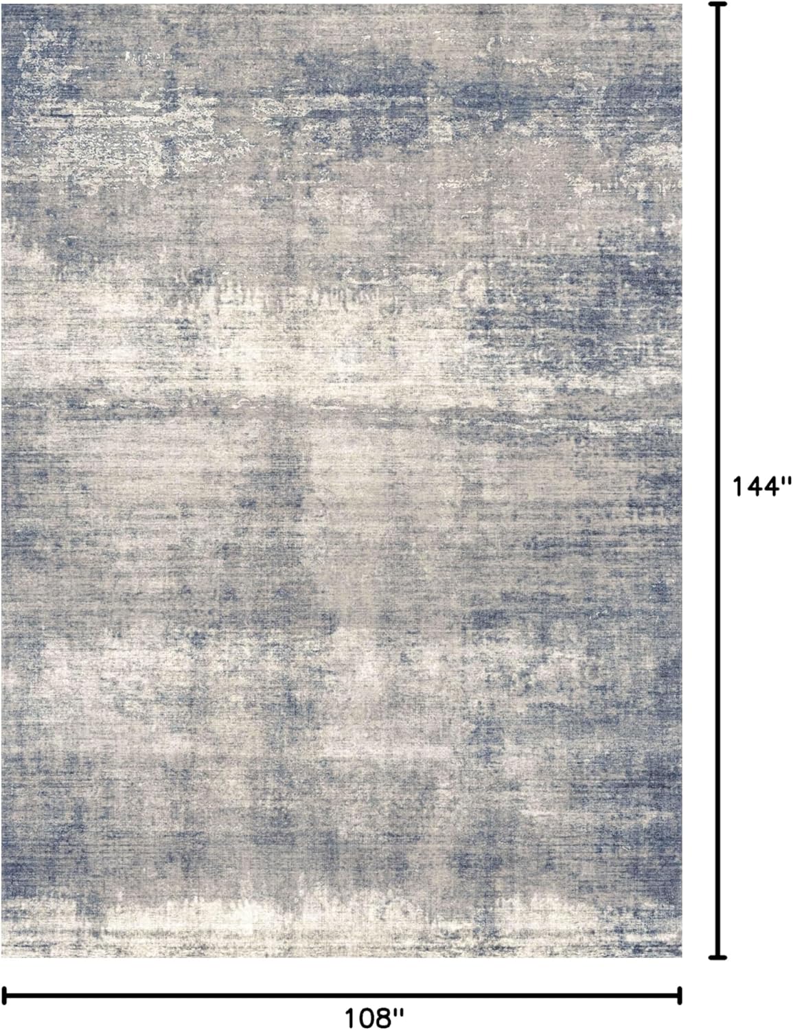 vivorug 9x12 Area Rugs for Living Room, Non Slip Machine Washable Modern Abstract Rug, Ultra-Thin Lightweight Large Area Rug for Bedroom, Dining Room, Low Pile Gardual-Blue Gradual-blue 9' x 12' (Rectangular)