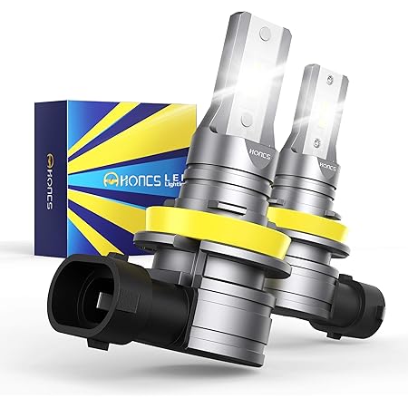 HONCS H11/H8/H9 LED Headlight Bulbs, 300% Brighter Wireless LED Low Beam, 6500K Cool White LED Headlight Conversion Kit IP67 Waterproof, Pack of 2