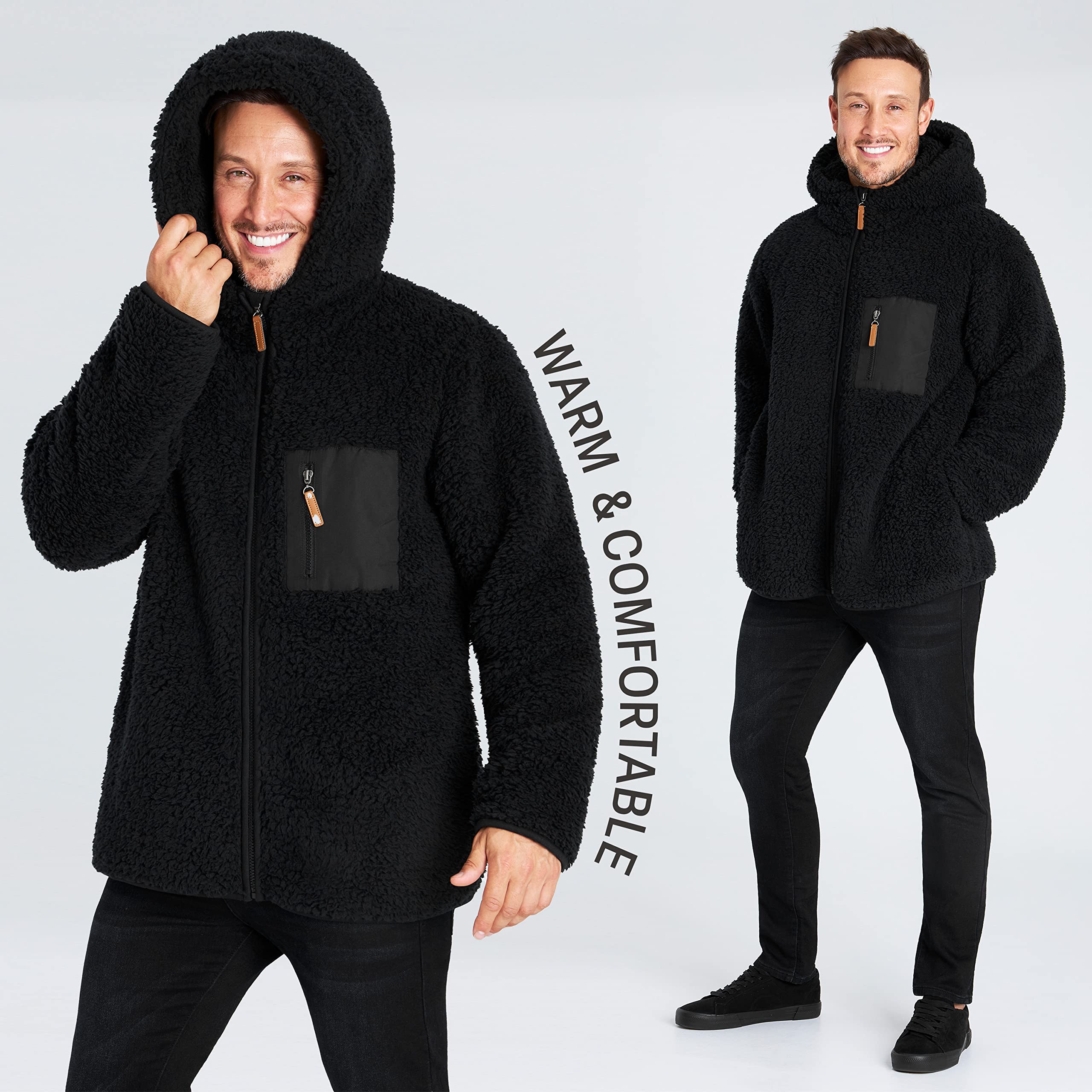 CityComfort Felpa Uomo con Zip, Felpa Invernale in Pile Teddy