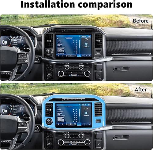 Miniatura 2 de Voodonala Cubierta del panel de navegación de la consola central para Ford F150 2021+, decoración interior, accesorios exteriores (1 unidad, azul