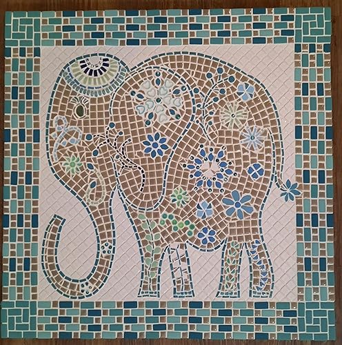 Miniatura 6 de 500 mosaicos cuadrados de cerámica de 1.1 libra, 0.4 x 0.4 pulgadas hechos a mano, micro mosaicos creativos para arte y decoración del hogar (azul