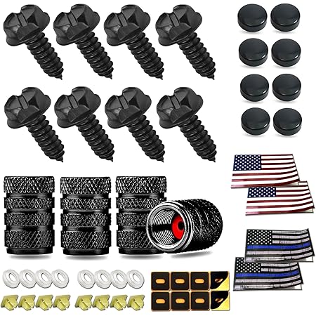 M6 Black Anti Theft License Plate Screws- Car Tag Frame Security Fasteners Kit E - Foto 10