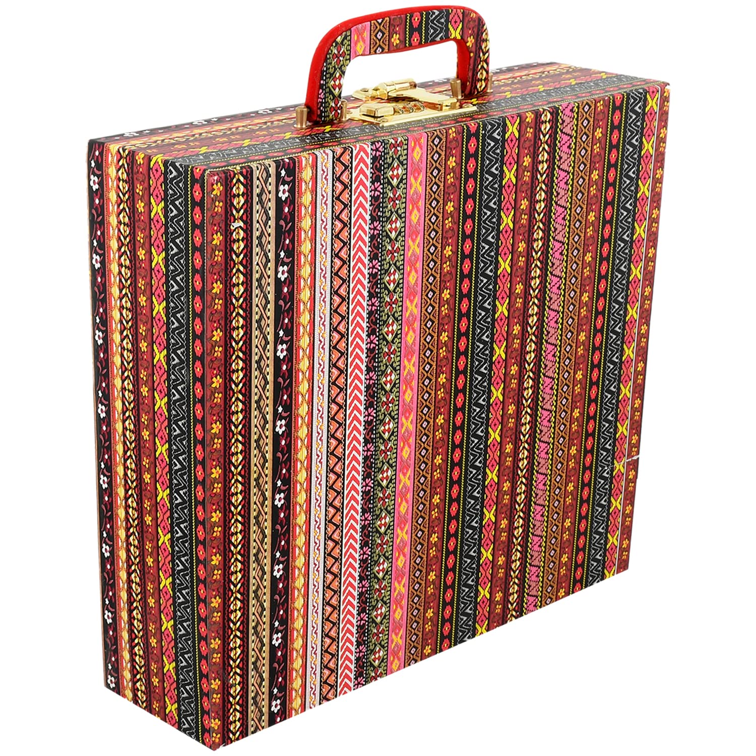 Kuber Industries Tribal seamless Pattern Wooden 4 Rod Bangle Box/Organizer For Bangle, Watches, Bracelets, Jewllery With Mirror & Number Lock System (MultiColour)-47KM0614 (B09NGP7LT8) Amazon Price History, Amazon Price Tracker