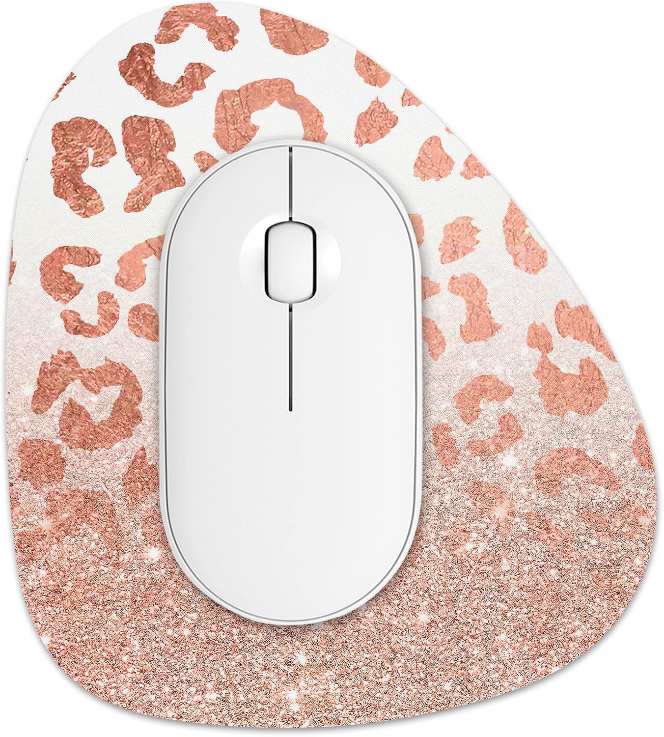 Rimilak Small Mouse Pad 6 x 7 Inch, Irregular Mini Mouse Pad with Non-Slip Rubber Base, Waterproof Compact Mouse Mat for Laptop Computer Wireless Mouse Keyboard Home Office Travel, Rose Marble