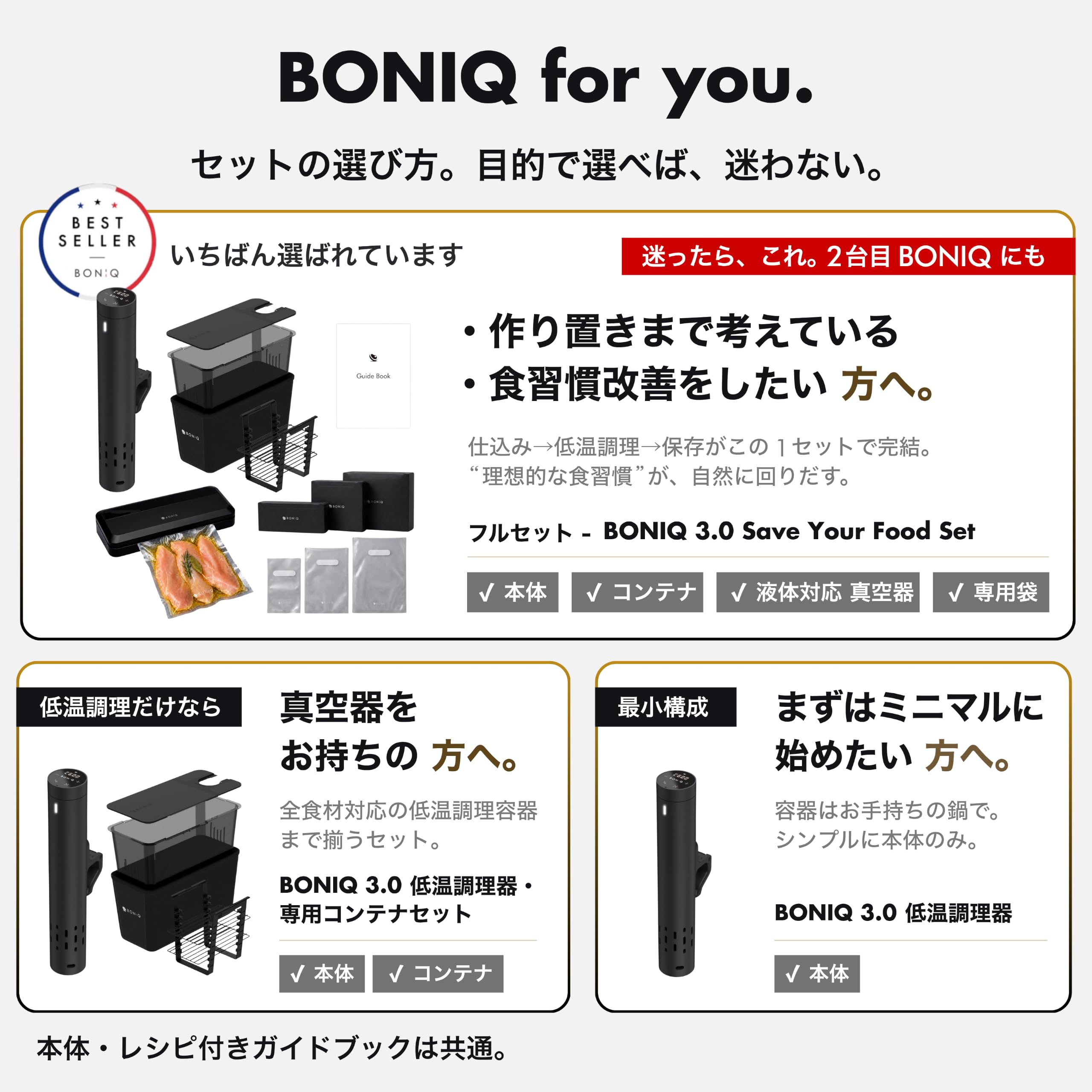 Amazon.co.jp: BONIQ 3.0 低温調理器・専用コンテナセット 日本
