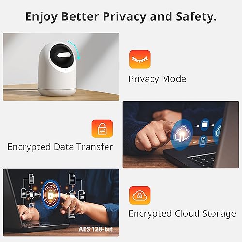 Miniatura 2 de SwitchBot Monitor de bebé con cámara, audio bidireccional de conversación, cámara panorámicainclinable 2K Ultra HD para seguridad del hogar, cámara