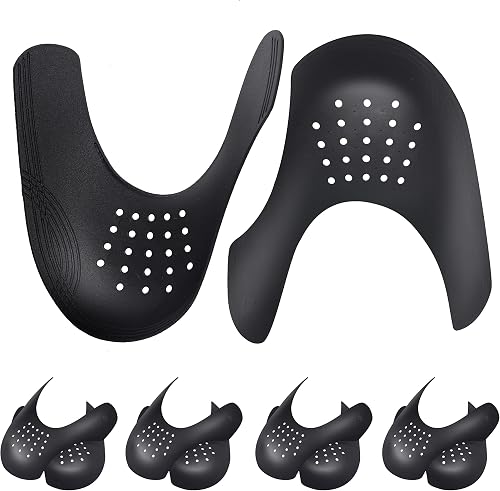 Crease Protectors Suitable for Most Sneakers, 4 Pairs Crease Protectors for Jordan 1, Air Force 1, and Dunk Low; Men's 7.5-12/ Women's 5-8.5 (Black, Men's US Size 7.5-12)