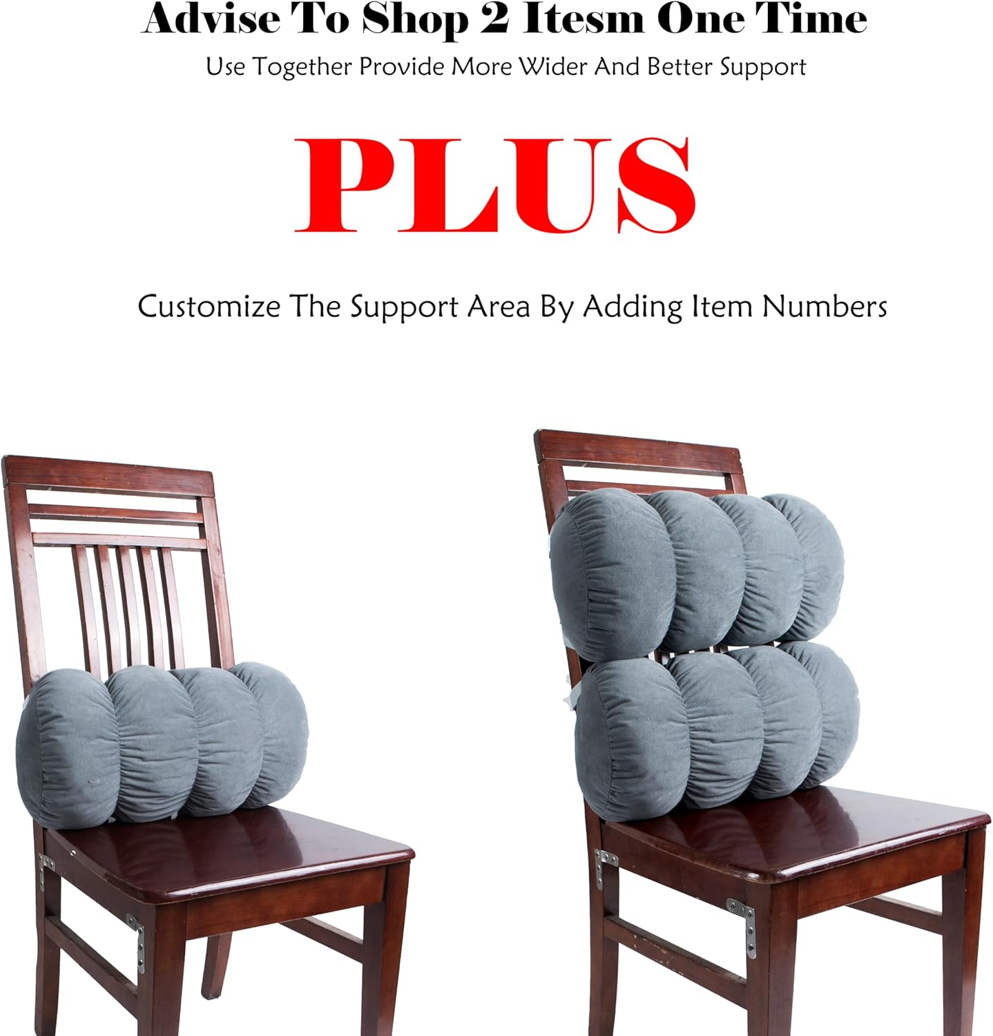 ALIBO Half Moon Rould Lumbar Roll with Adjustable Strap Office Chair Lumbar Support Pillow Nonslip Recliner Soft Leg Lift Cushion Back Pain Relief Bolster Bubble Pillow