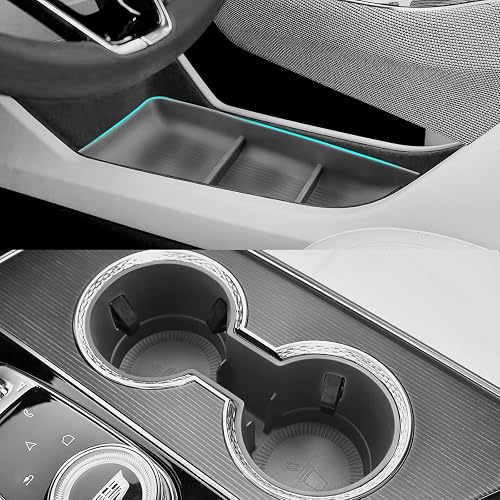 2 Pcs for 2025 2026 Cadillac Optiq Under Console Organizer for 2025 2026 Cadillac Optiq Accessories (Sport/Luxury) Lower Organizer & Cup Holder 2026 Optiq Space Expand Buttom Tray Easy Removal Global Recycled Standard Global Recycled Standard Global Recycled Standard