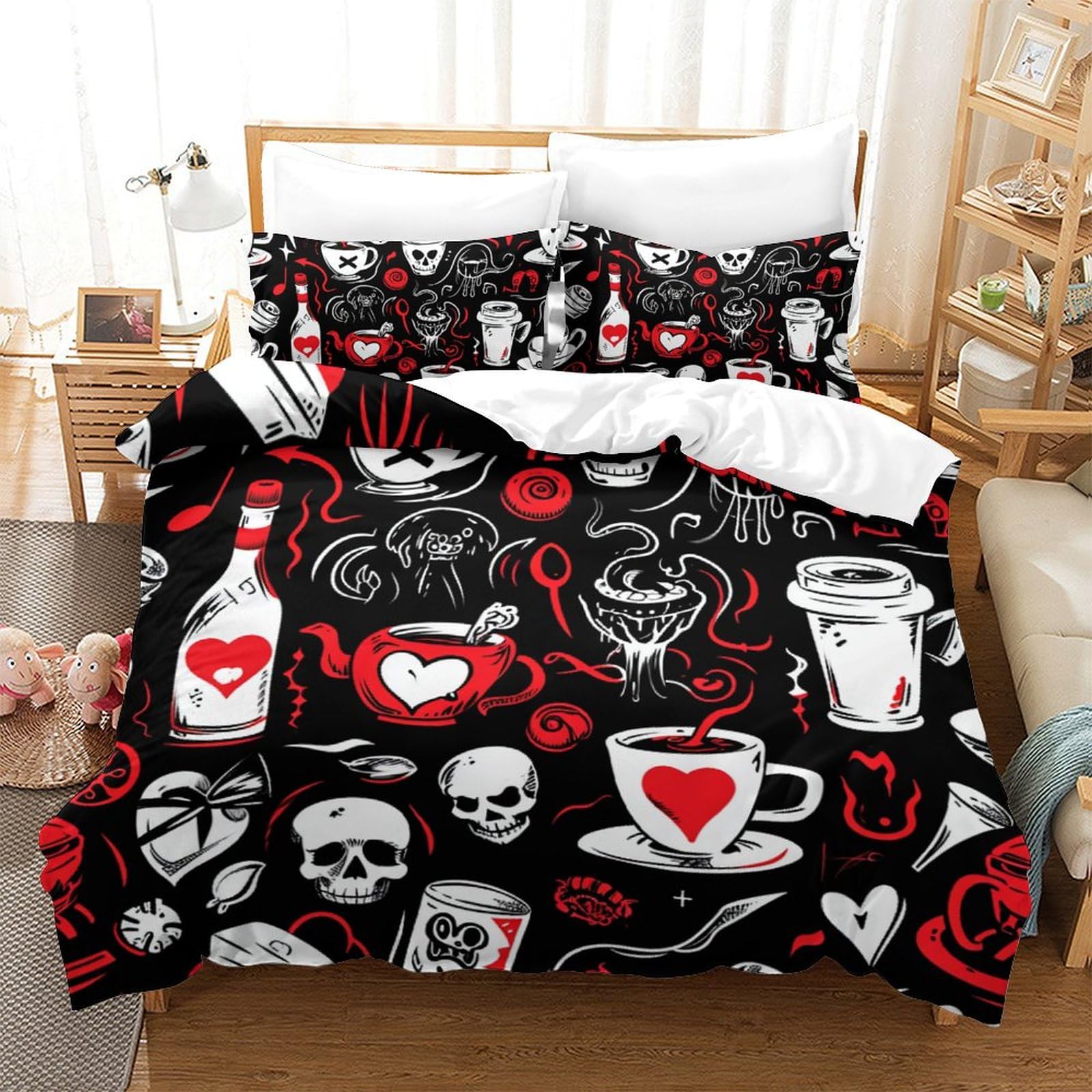 Housse de couette microfibre 200x200cm douce et hypoallergénique pour un sommeil ado serein