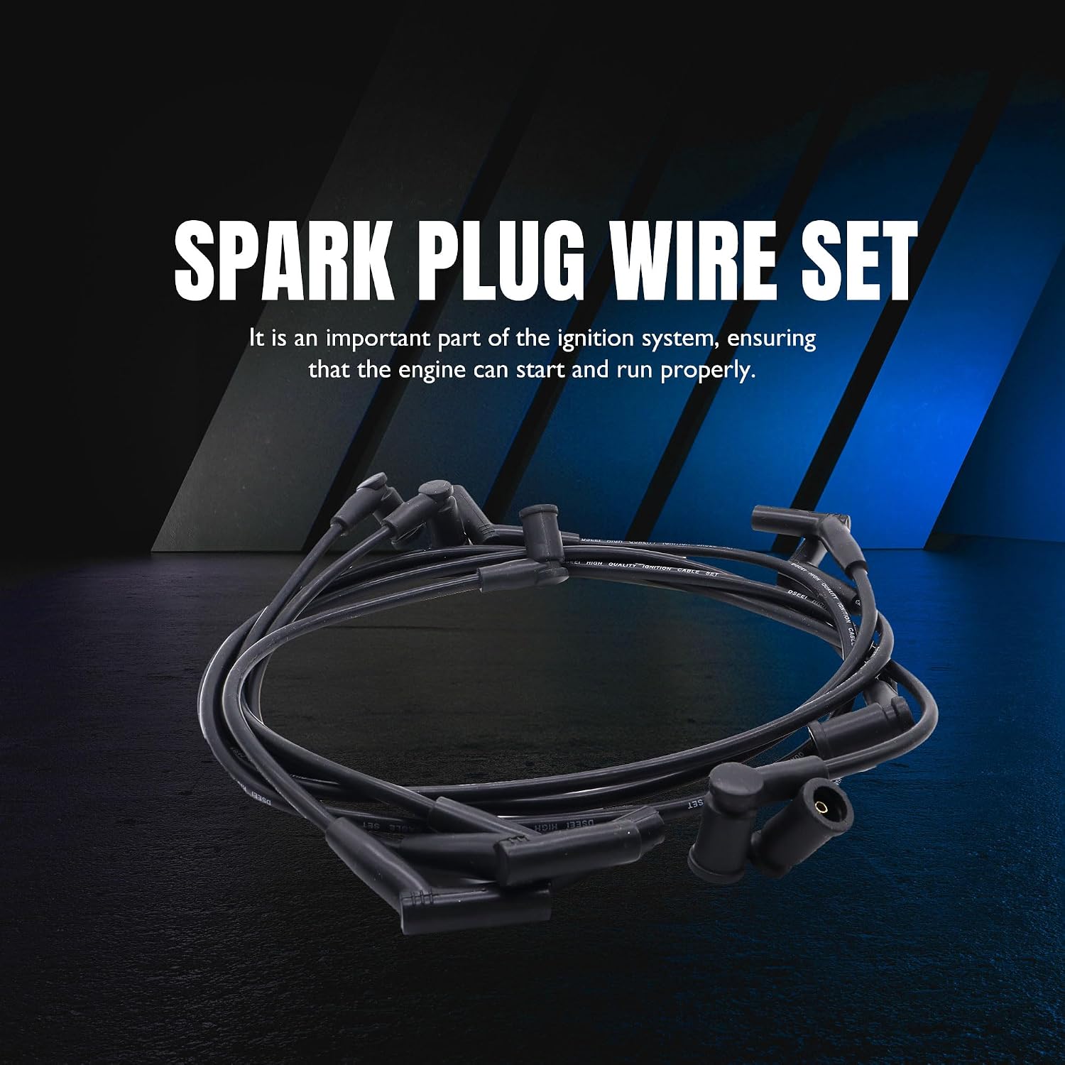 671-6108 Ignition Spark Plug Wires Set of 6 Compatible with Ford Mustang 2001 2002 2003 2004 V6 3.8L, Compatible with Mustang 2004 V6 3.9L-Petrol, 8MM
