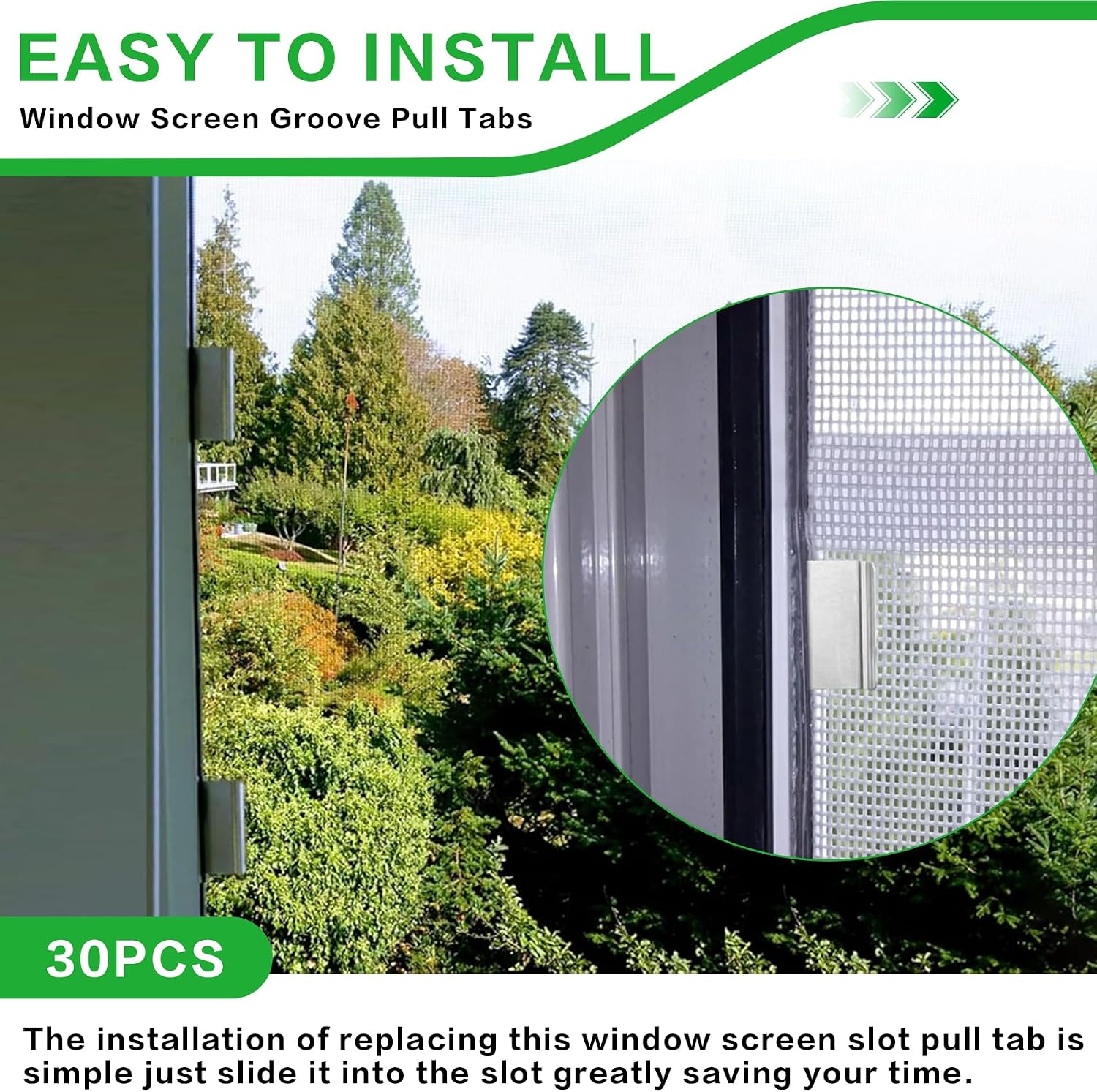 30 Pack ​Universal Aluminum Window Screen Pull Tabs Replacement