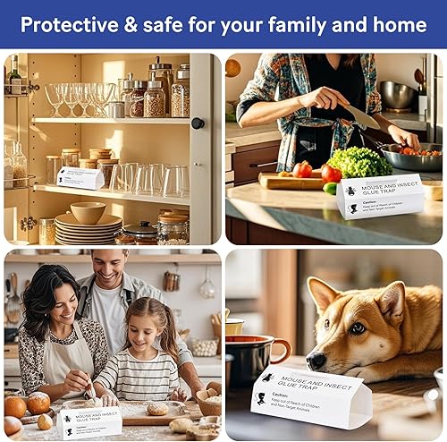 Miniatura 6 de Trampas adhesivas para ratones, insectos, cucarachas, arañas, 76 unidades de trampas adhesivas para ratones, hormigas, serpientes, ratas, bandejas