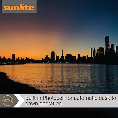 Miniatura 6 de Sunlite 88683 Lámpara LED Mission Style para exteriores, 12 vatios (75 W  ), 800 LMN, fotocélula incorporada, acabado negro, lente blanca opaca,