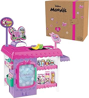 Disney Junior Minnie Mouse Marvelous Market, Pretend Play Cash Register with Realistic Sounds, 38 Play Food Pieces and Acc...