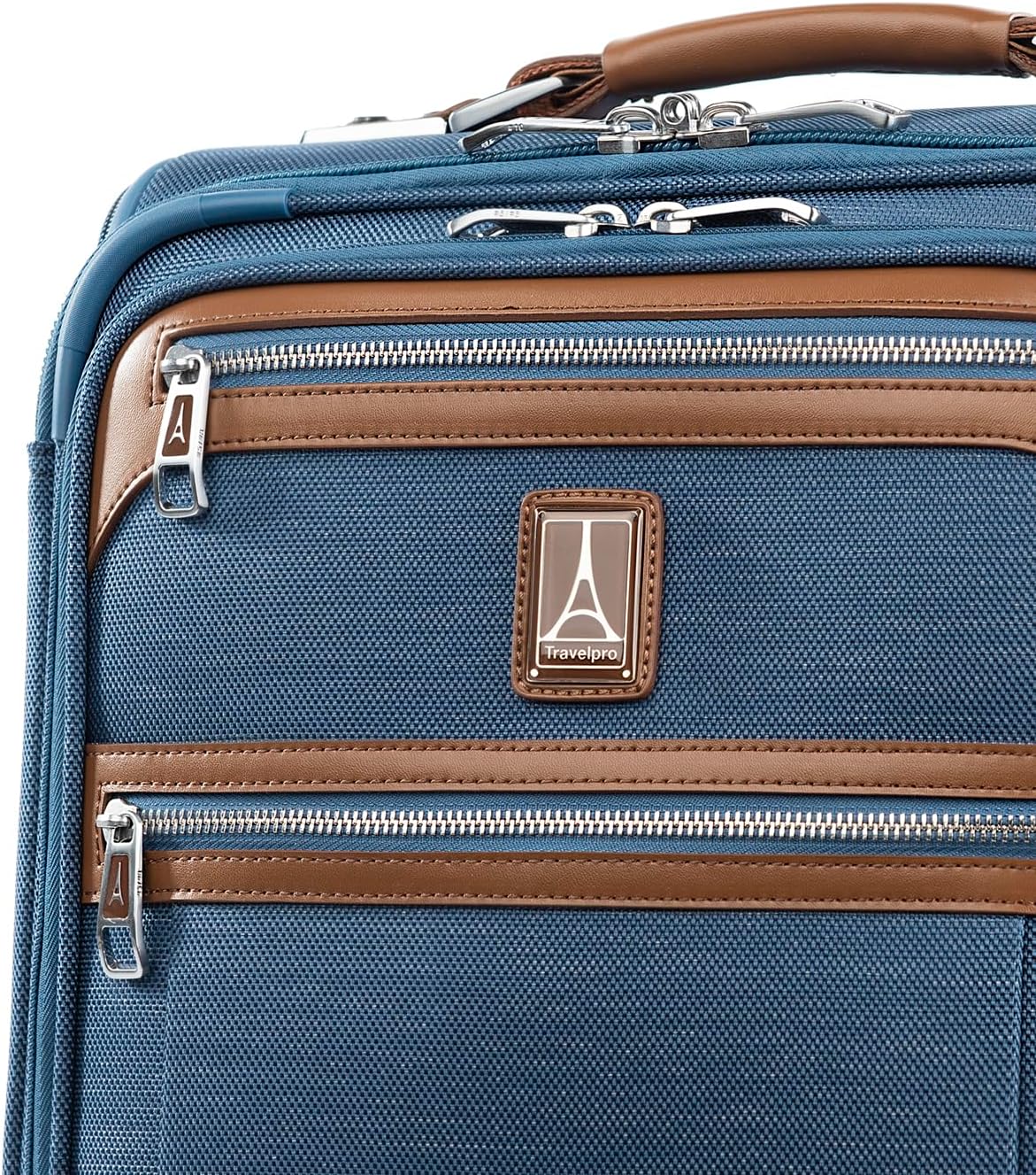 Travelpro Platinum Elite Softside Expandable Carry on Luggage, 8 Wheel Spinner Suitcase, USB Port, Suiter, Men and Women, Coastal Blue, Carry On 21-Inch