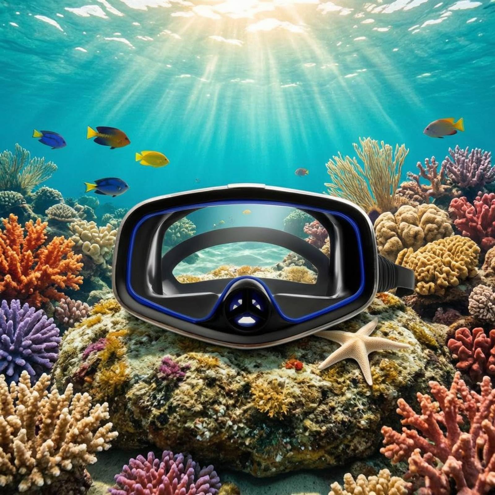 Milageto Gafas Buceo Panorámicas Visión Amplia Más Natación con Nariz Ajuste Cómodo Más Snorkel Completa para Adultos