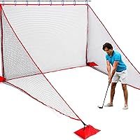 Vista 8 de TOBWOLF Golf Hitting Net, 10 x 7ft Heavy Duty Golf Practice Net for Garage with Sandbags, Training Net Fit Indoor Golf Simulator Outdoor Backyard