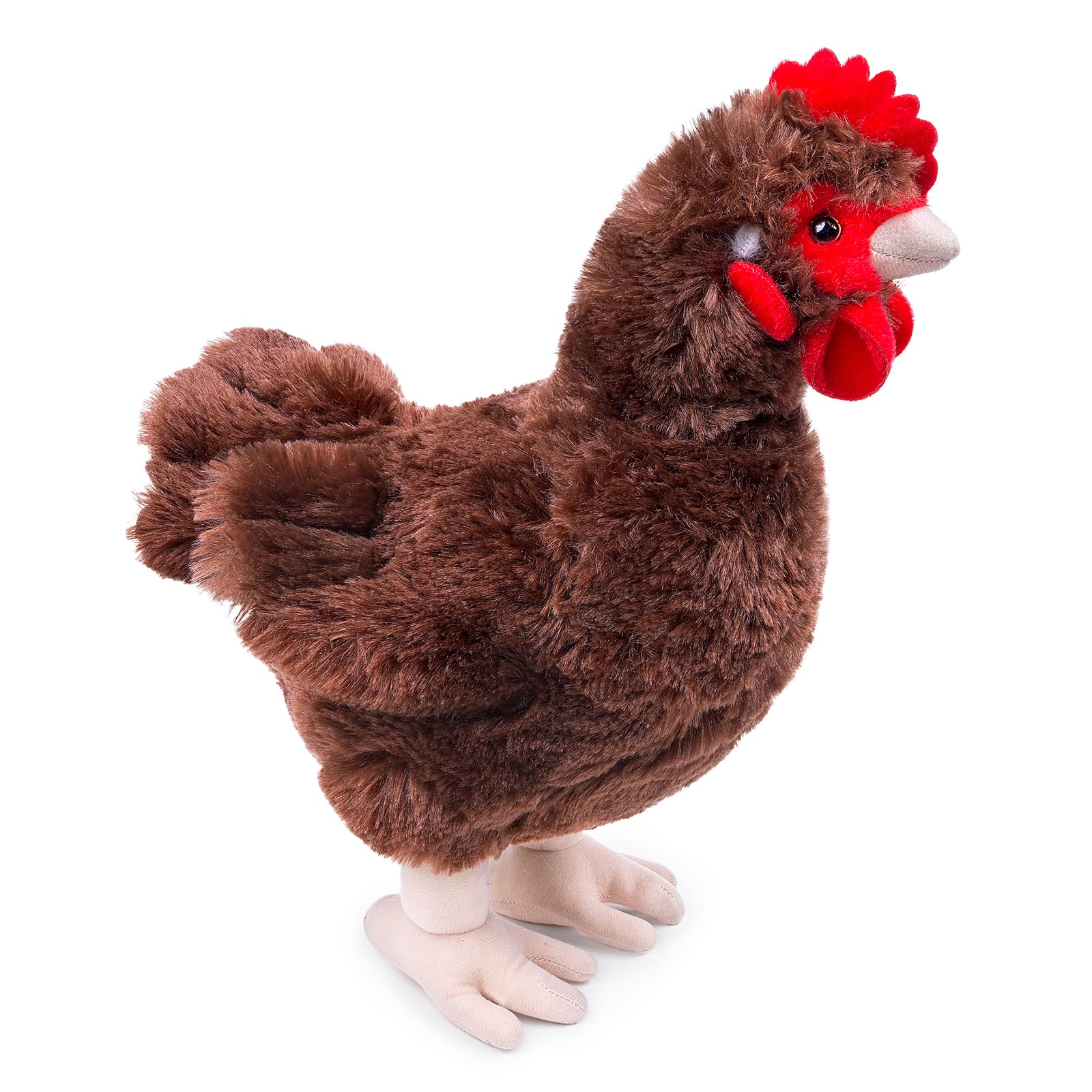 Tiny Heart Simulation of Brown Hen Plush Toys, Cambrian Ancient Plush Series Chicken Animal Toys
