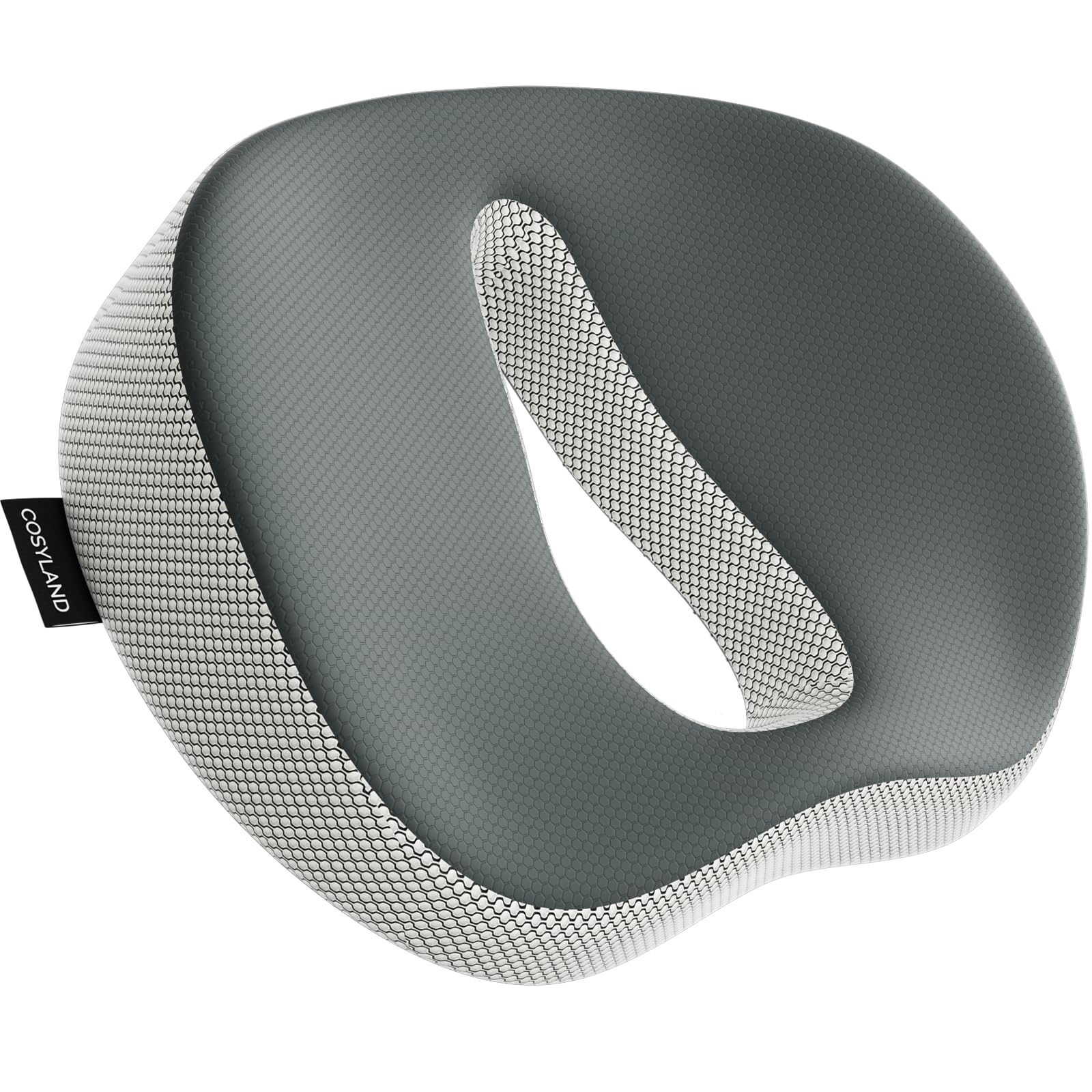 COSYLAND Cuscino Sedia Ufficio in Memory Foam - Cuscino per Sedia da Ufficio Antiscivolo, Cuscino di Supporto per Coccige e Schiena, Fodera Lavabile, per Ufficio, Auto, Sedia da Gaming(Grigio