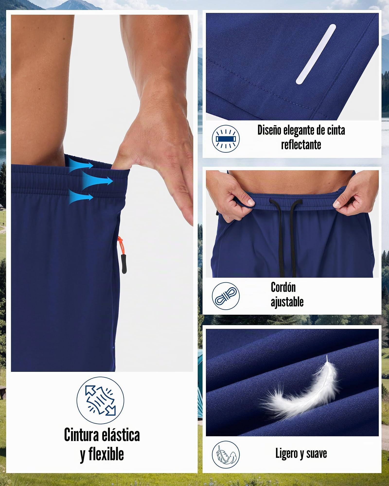 Zoofly 3 Pack Pantalones Cortos Deportivos Hombres Gym De Verano con Bolsillos con Cremallera Elásticos Fútbol Fitness Tenis Pantalone Hombres