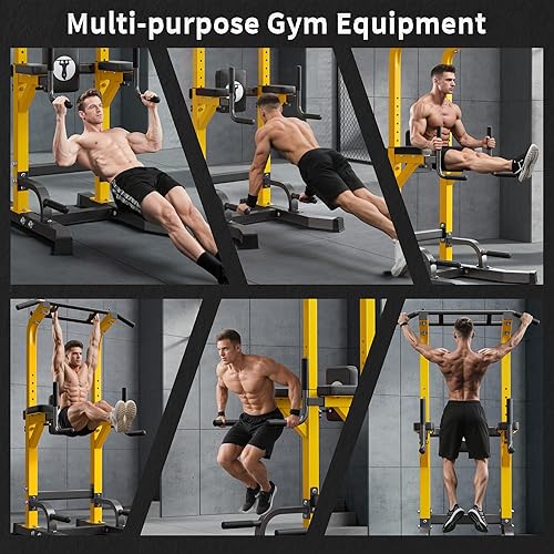 Miniatura 2 de SogesHome Power Tower Pull Up Bar Dip Stand, 10 Adjustable Height Free Standing Assistive Trainer Dip Station, Multi-Function Strength Training