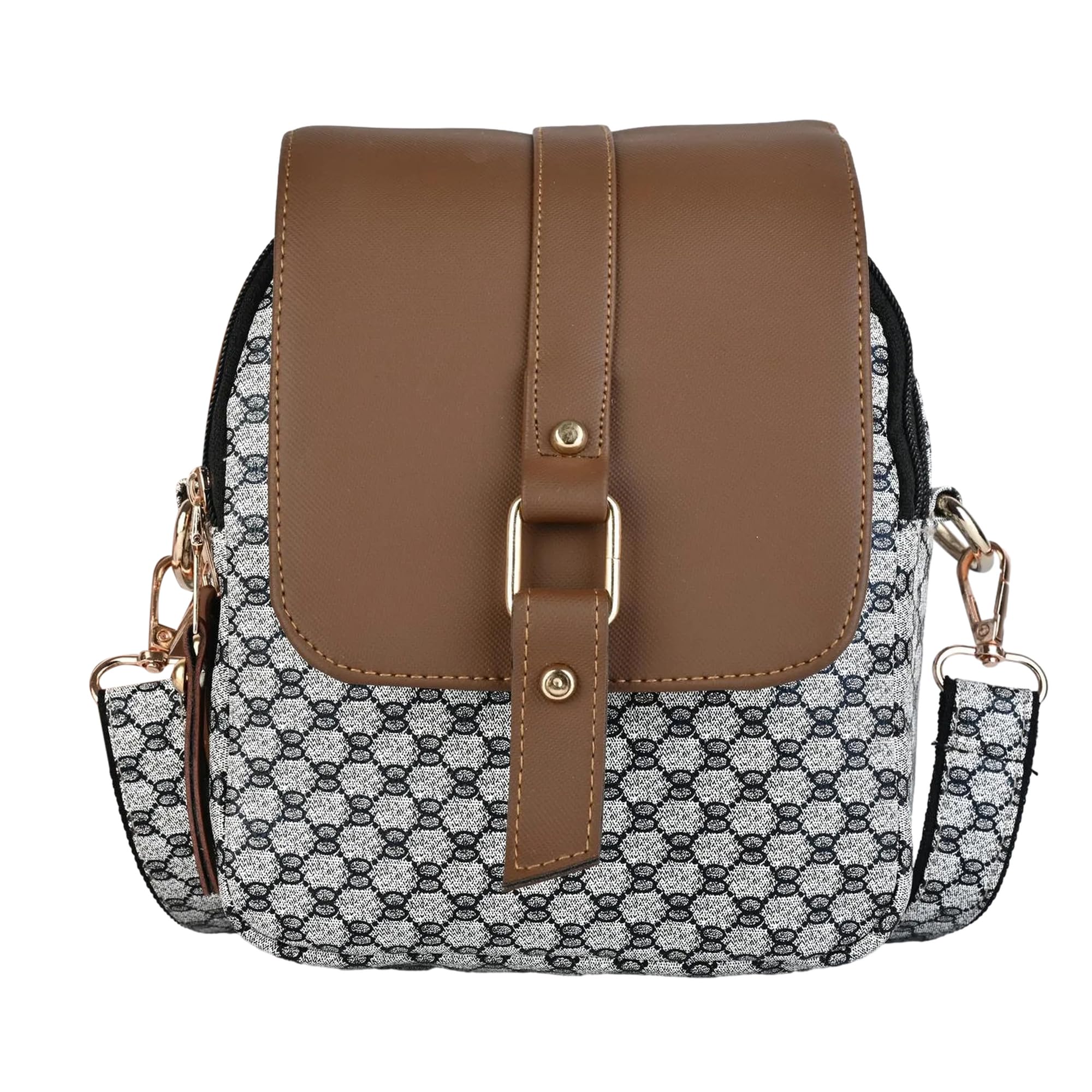 ensac Crossbody Sling Bag For Women, Stylish Printed Shoulder Bag with Buckle Flap & Adjustable Strap, Casual Bag, Office Bag & Travel Sling Purse For Women-picture-38