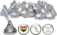Vista 1 de Pegatinas de boda de arco iris gay o lesbiana para la parte inferior de besos de chocolate (juego de 108) (KW13)