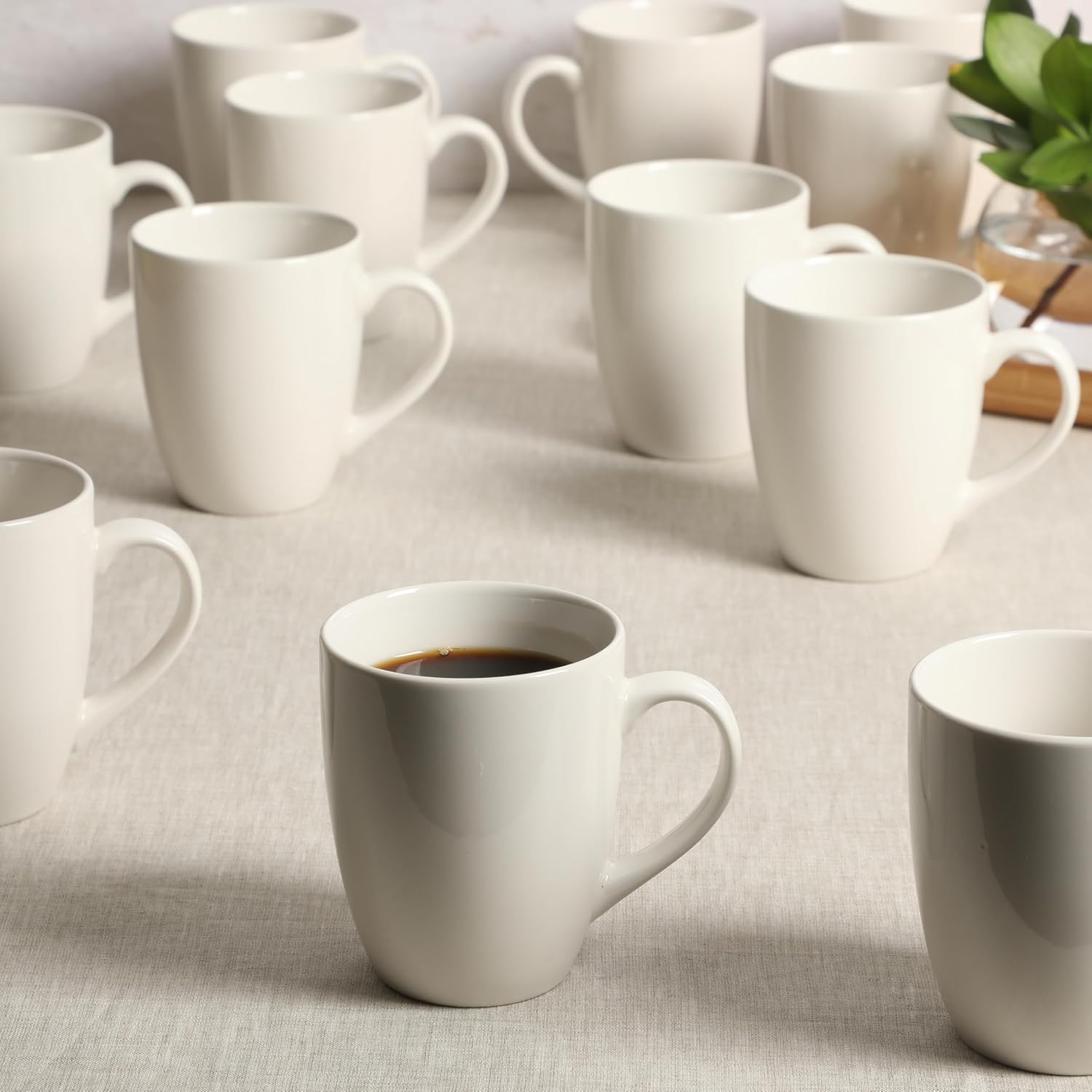 Gibson Home Great Essentials 12 Ounce Porcelain Coffee Mugs - Set of 12 - Cups for Latte, Hot Tea, Cappuccino, Mocha, Espresso, Cocoa - Image 3