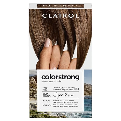 Clairol - Tinte permanente para el cabello ColorStrong sin amoníaco, 5.3 castaño dorado medio, color Ciudad del Cabo, paquete de 1 unidad