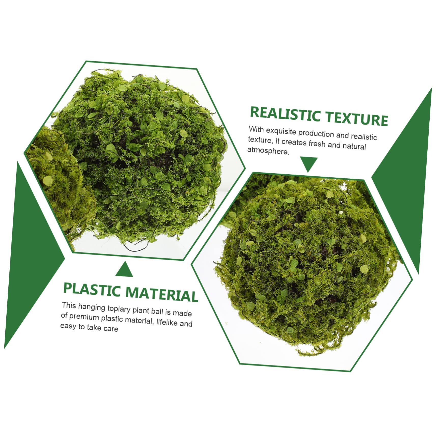ABOOFAN Piante Artificiali Riutilizzabile Sospese Sfera Topiaria in Plastica Verde 3pezzi Facile da Curare Decorazione Giardino e Festa Outdoor