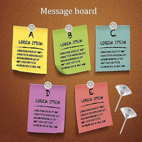 Miniatura 4 de 100 pines transparentes para tablero de corcho, tachuelas decorativas para colgar en la pared, pin de diamante transparente para tablón de anuncios,