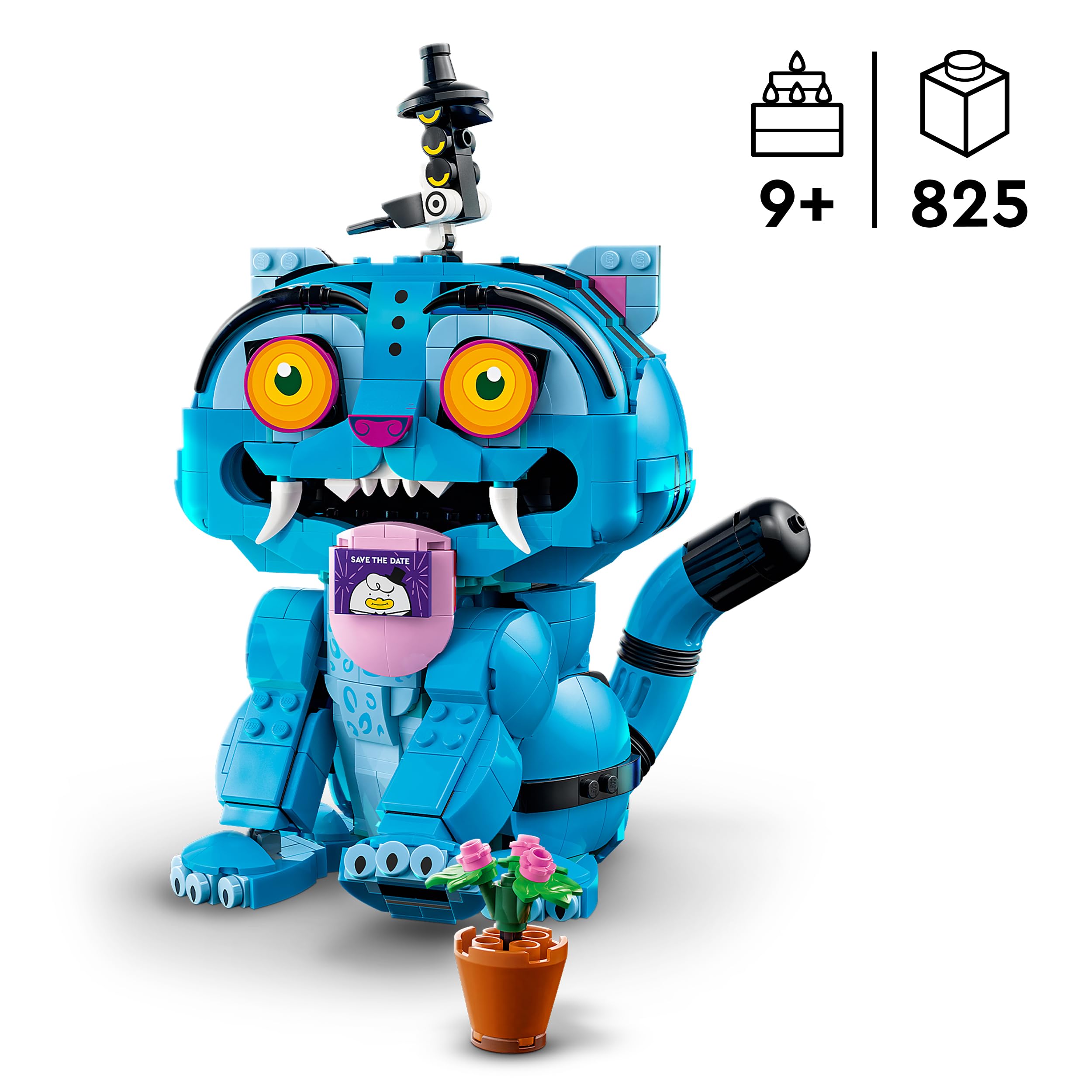 LEGO Kpop Demon Hunters Derpy Le Tigre et Suzy la Pie - Jouet Kpop - 2 Figurines d'animaux & Pot de Fleurs - Décoration Chambre d'enfant - Cadeau Musique pour Fille, Garçon & Fan du Film 9 Ans 72537