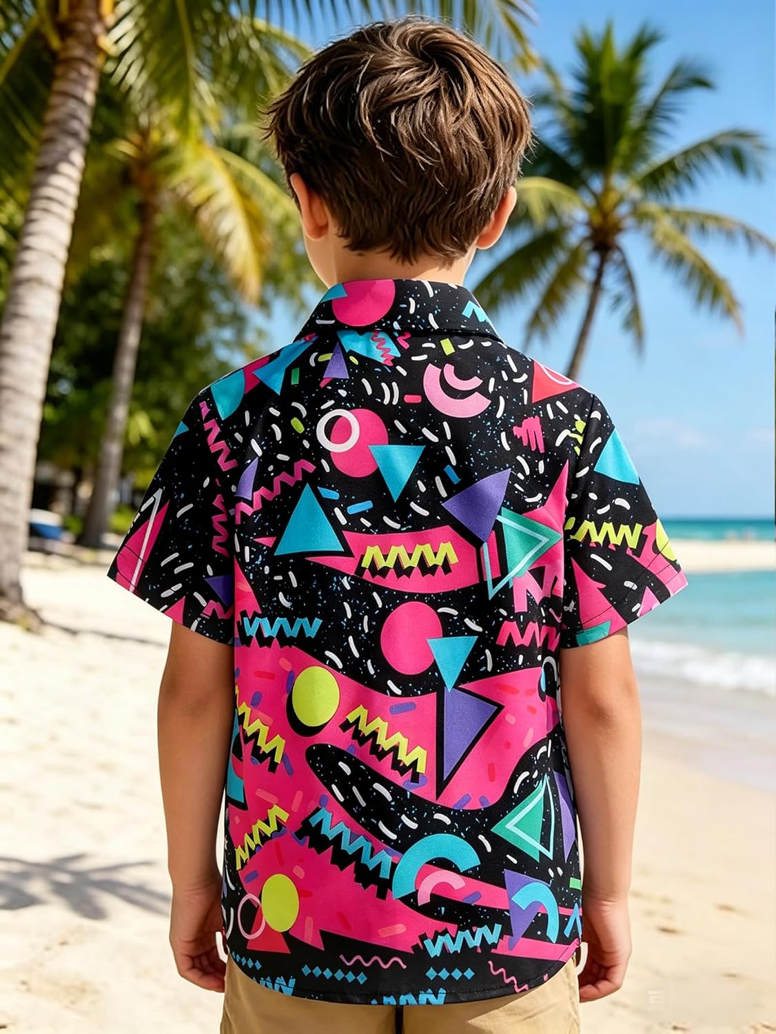 80s 90s Shirts for Kids Retro 80's Hawaiian Beach Boys Shirt Aloha Tops