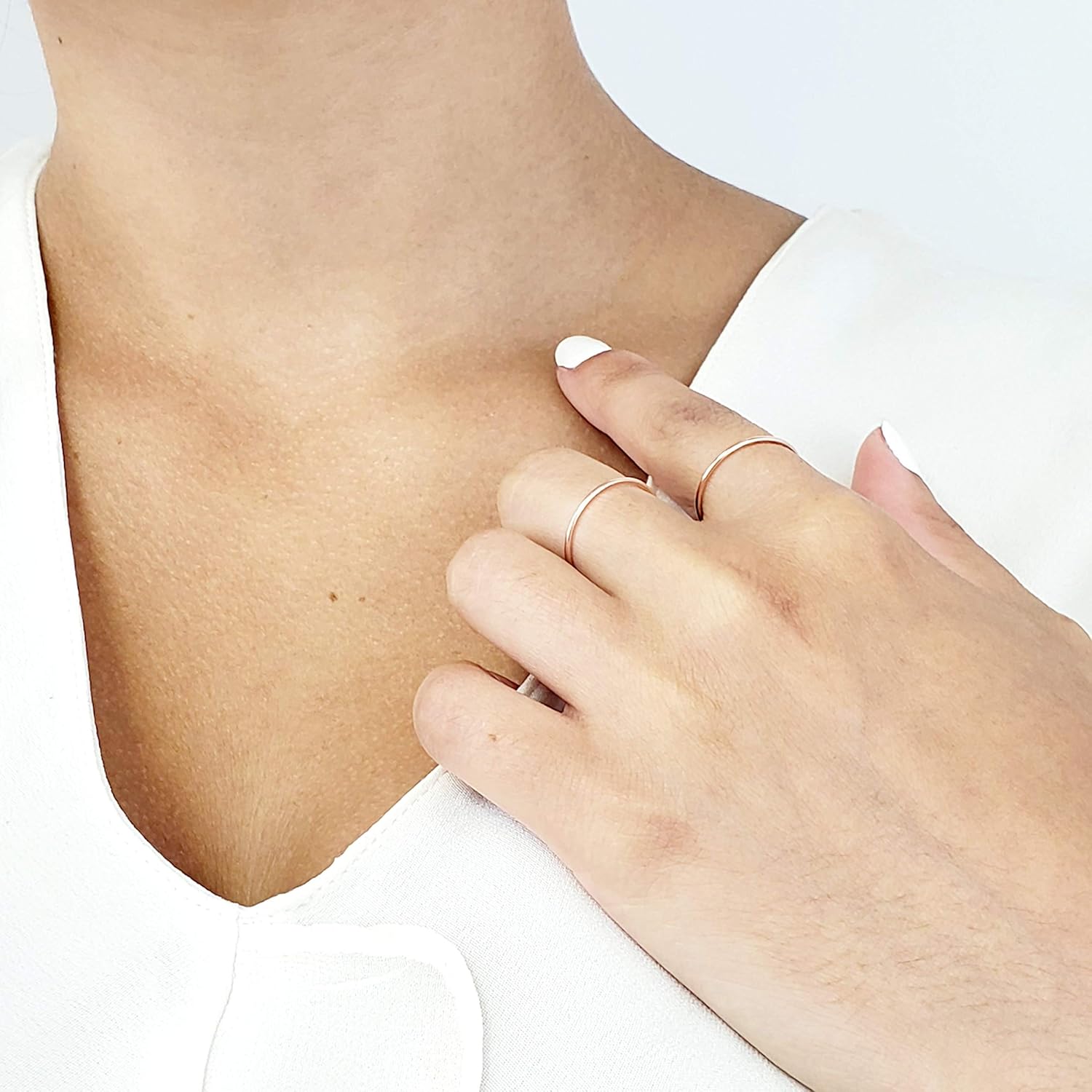 18k Solid Gold Thin Stacking Ring