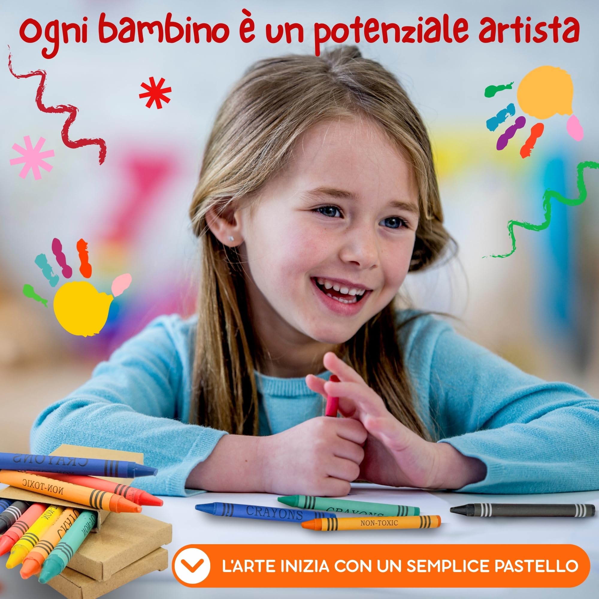 AF® - Set 126 Pastelli Cera, Bimbi 21 Scatola Colori Per Bambini Da Regalare | 6 Mini Colori Per Bambin Regalini, Gadget Compleanno Bambni 4 Anni 2 Anni Mini Pastelli Bambini Gadget
