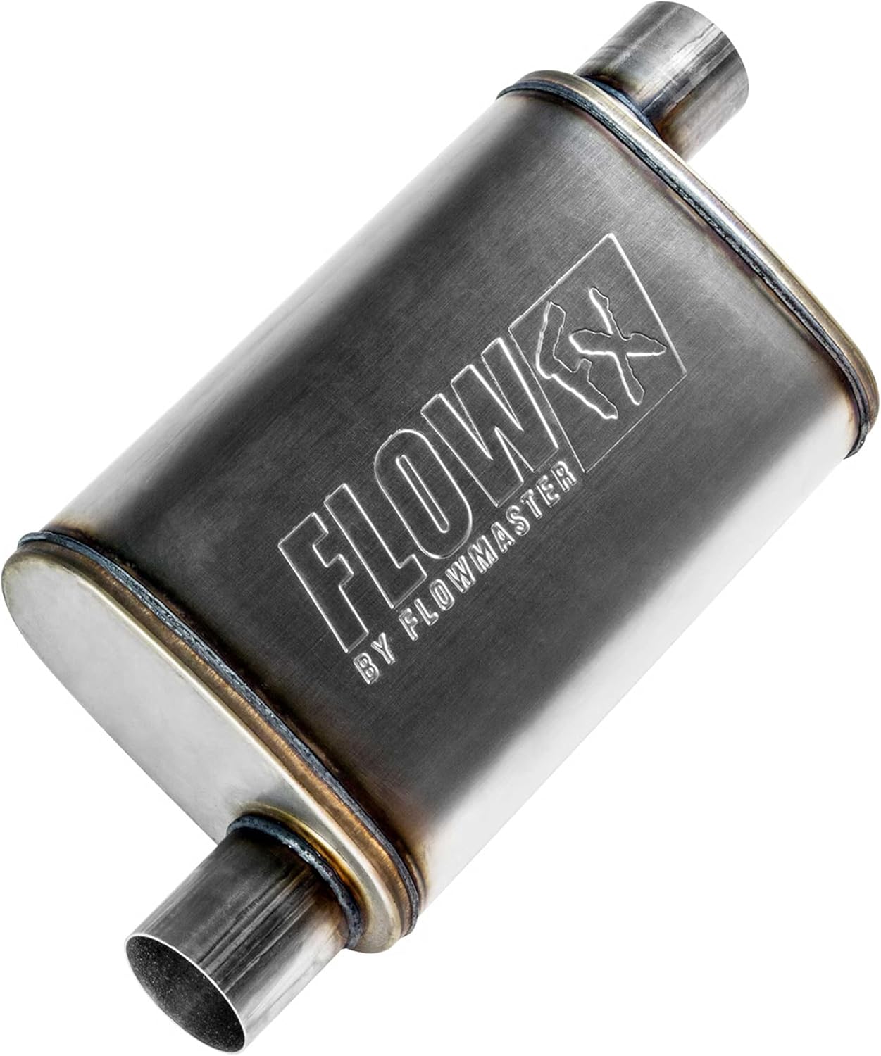 Flowmaster Flow FX Chambered Muffler – 2.50” Offset In / 2.50” Offset Out – Moderate Sound – Stainless Steel – Affordable Performance for Modern Trucks, Muscle Cars & Daily Drivers (71236)