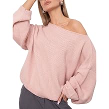 PHISOCKAT Women's Fall Oversized Sweaters Dressy Casual Long Sleeve Chunky Knit Winter Pullover Jumpers Tops Pink