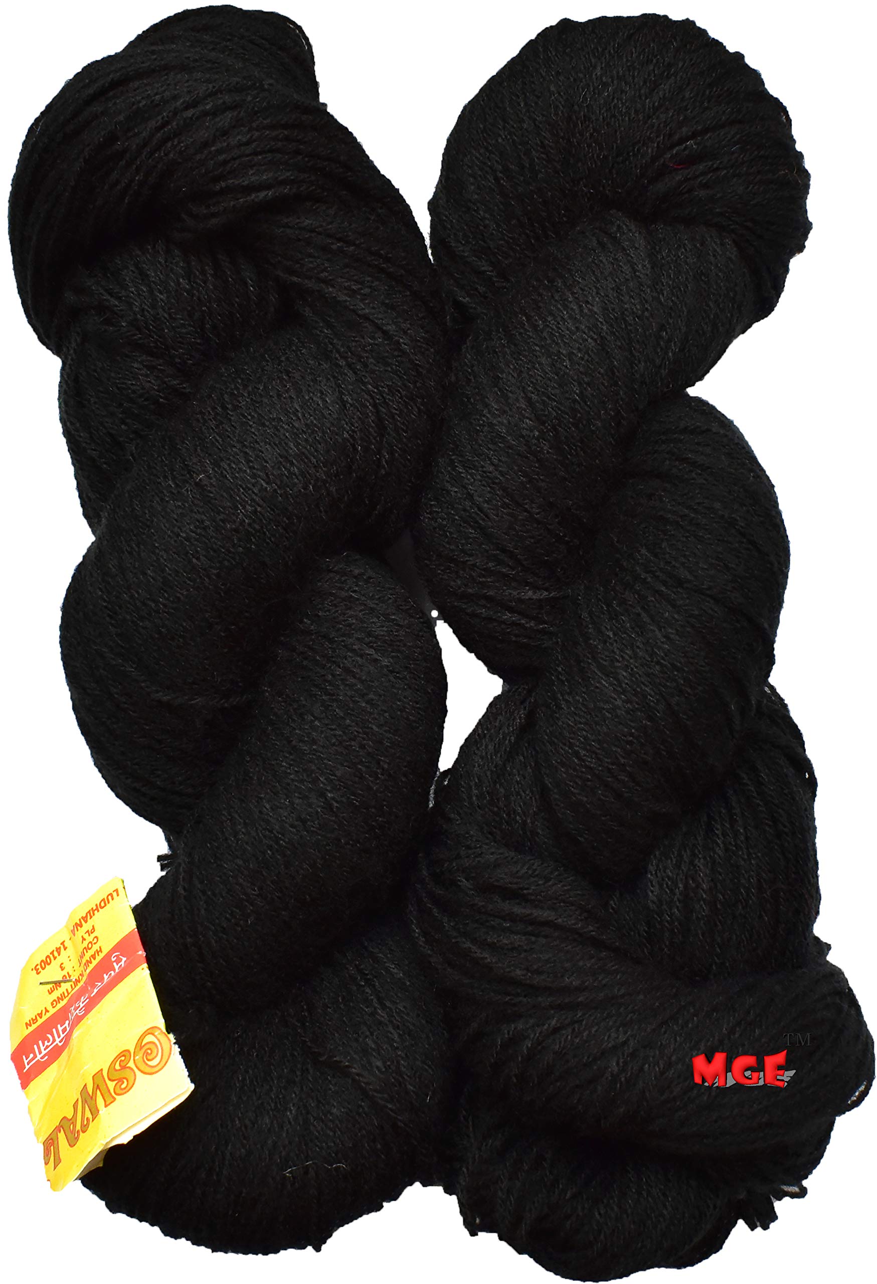 M.G ENTERPRISE Os wal Knitting Yarn 3 ply Wool, Black 200 GMS Best Used with Knitting Needles, Crochet Needles Wool Yarn for Knitting.-H Art-AH