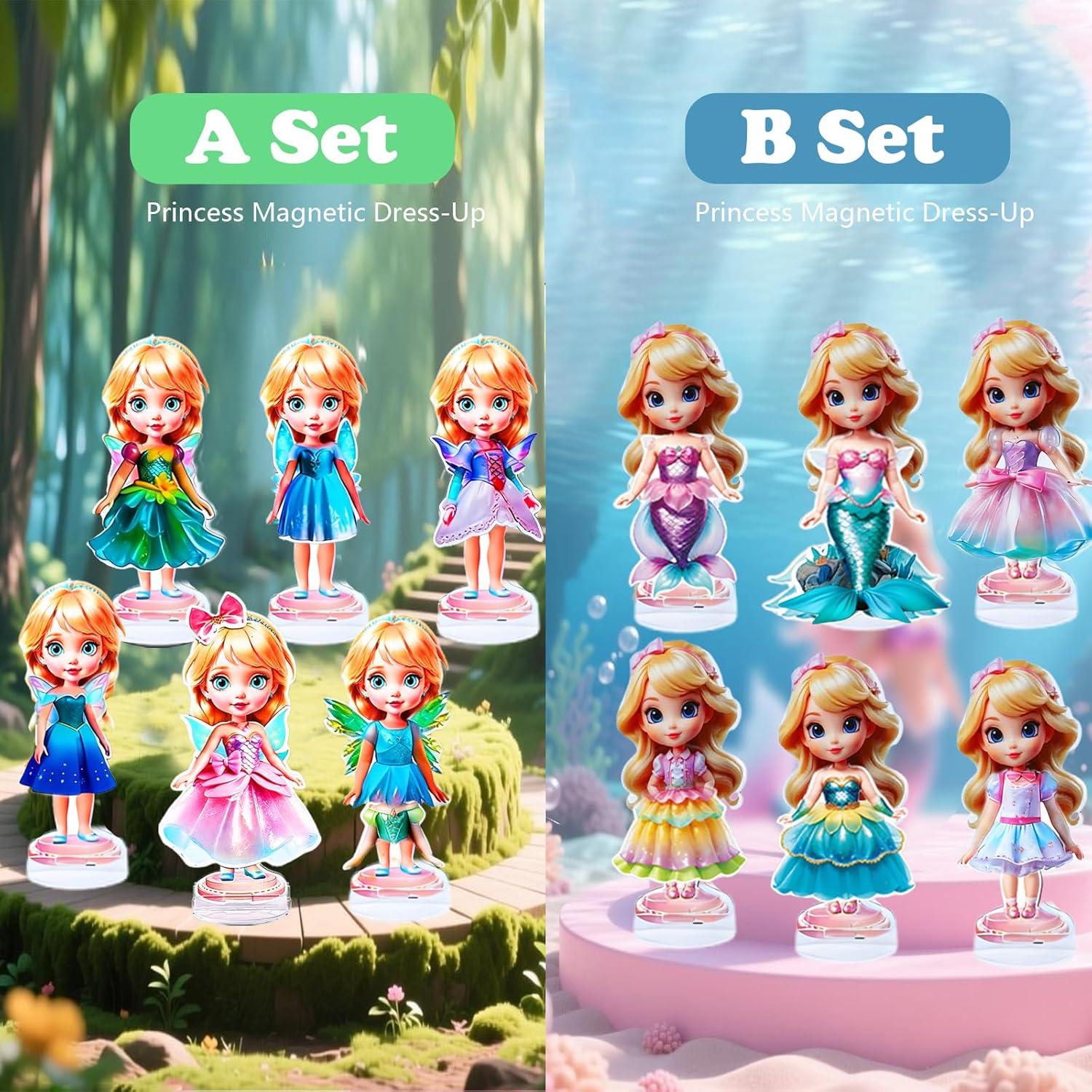 Magnetic Dress Up Doll Magnetic Dress Up Paper Dolls Magnet Magnetic Dress Up Dolls for Girls Travel Road Trip Toy Toddler Activities Kids Age 3-7-8-12 Learning Created Imagine Birthday Gift