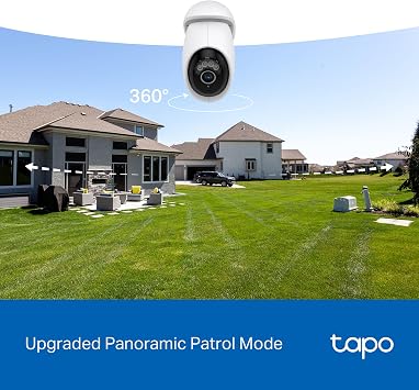 Tapo 4K 8MP Wired Pan/Tilt Outdoor Security Camera, Free Person/Vehicle Detect & 360 View, Color Night, Local AI, SD/Cloud Storage, Works w/Alexa & Google Assistant, 2.4 GHz WiFi C560WS